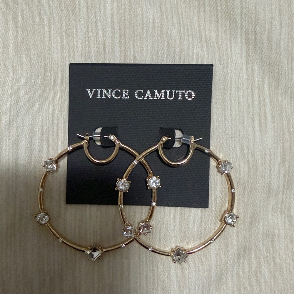 Vince Camuto Crystal Hoop Earrings - Picture 4 of 4